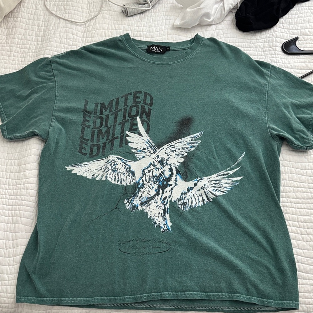 Boohoo Mens Teal Limited Edition Graphic Tee